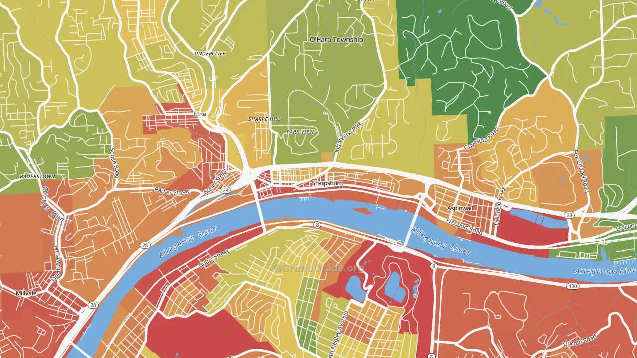 Sharpsburg, PA Map of Vandalism Rates