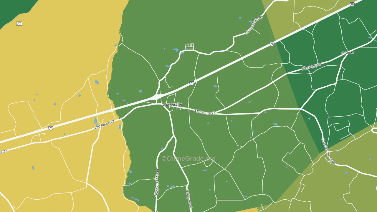 Shartlesville, PA Map of Vandalism Rates