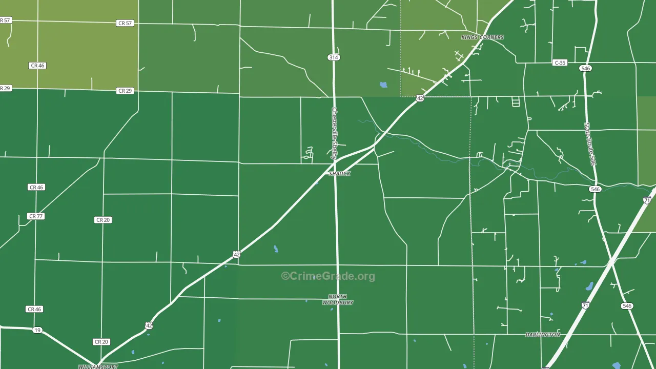 Shauck, OH Map of Vandalism Rates