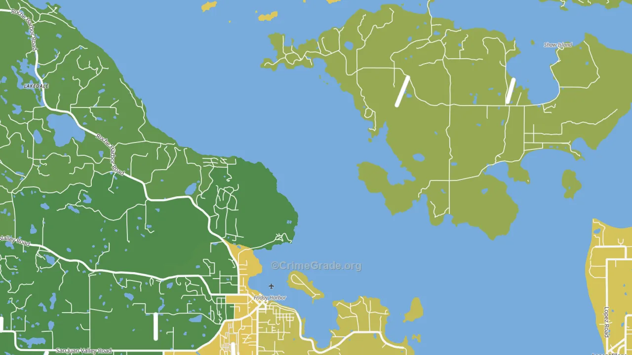 Shaw Island, WA Map of Vandalism Rates