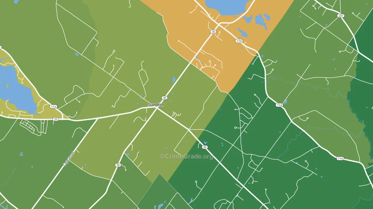 Shaw Mills, ME Map of Vandalism Rates