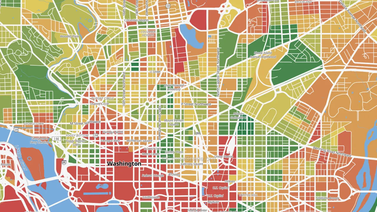 Shaw, Washington, DC Map of Vandalism Rates