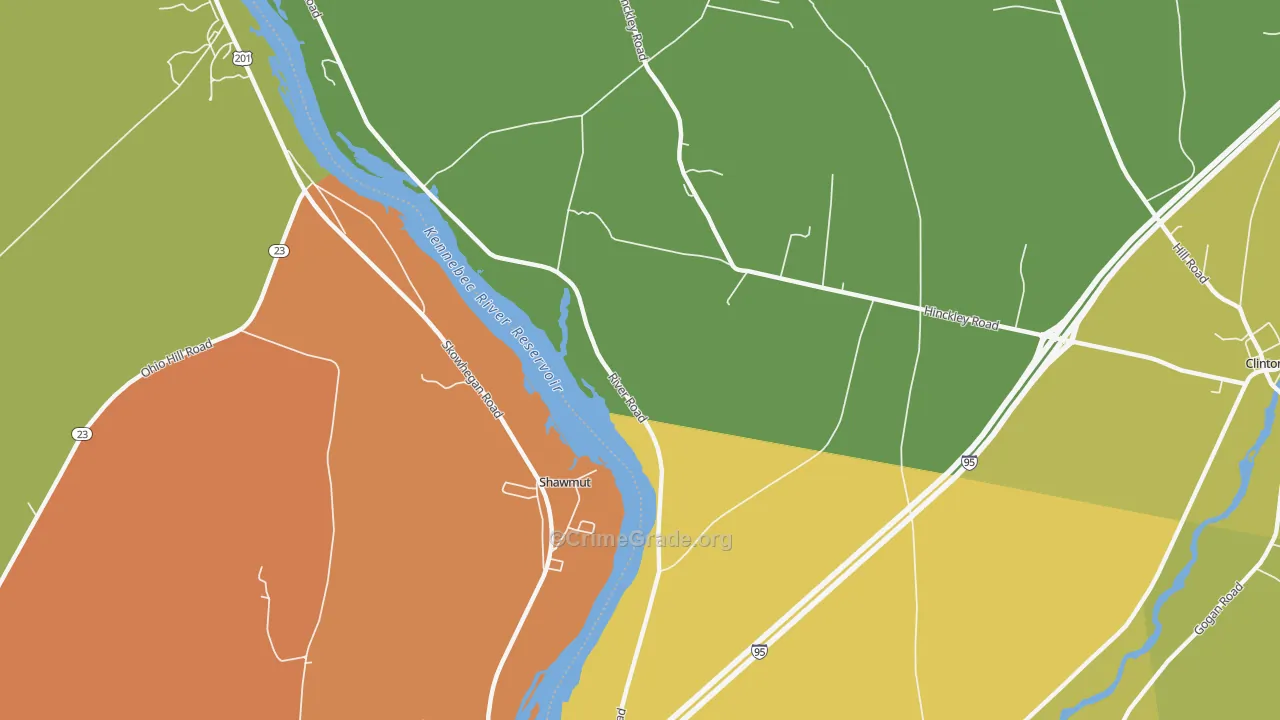 Shawmut, ME Map of Vandalism Rates