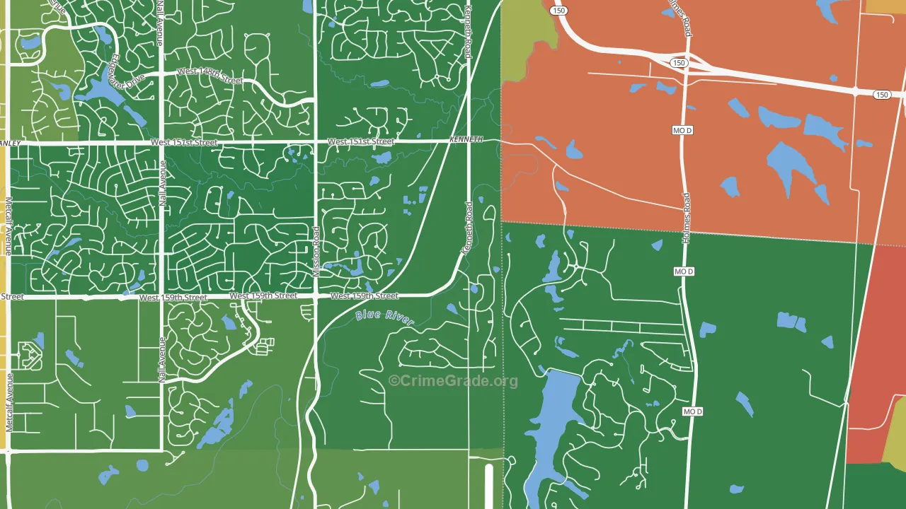 Shawnee Mission, KS Map of Vandalism Rates