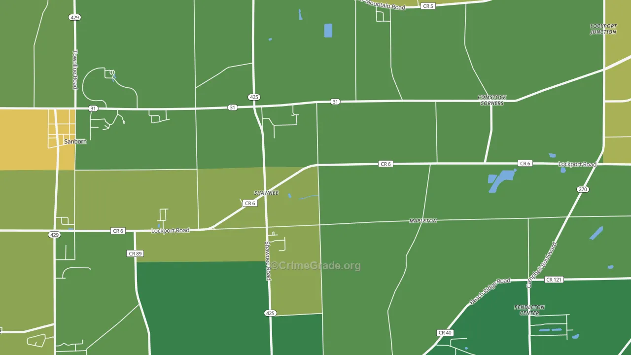 Shawnee, NY Map of Vandalism Rates