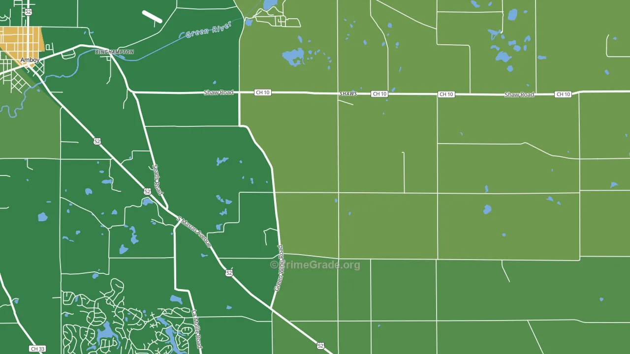 Shaws, IL Map of Vandalism Rates