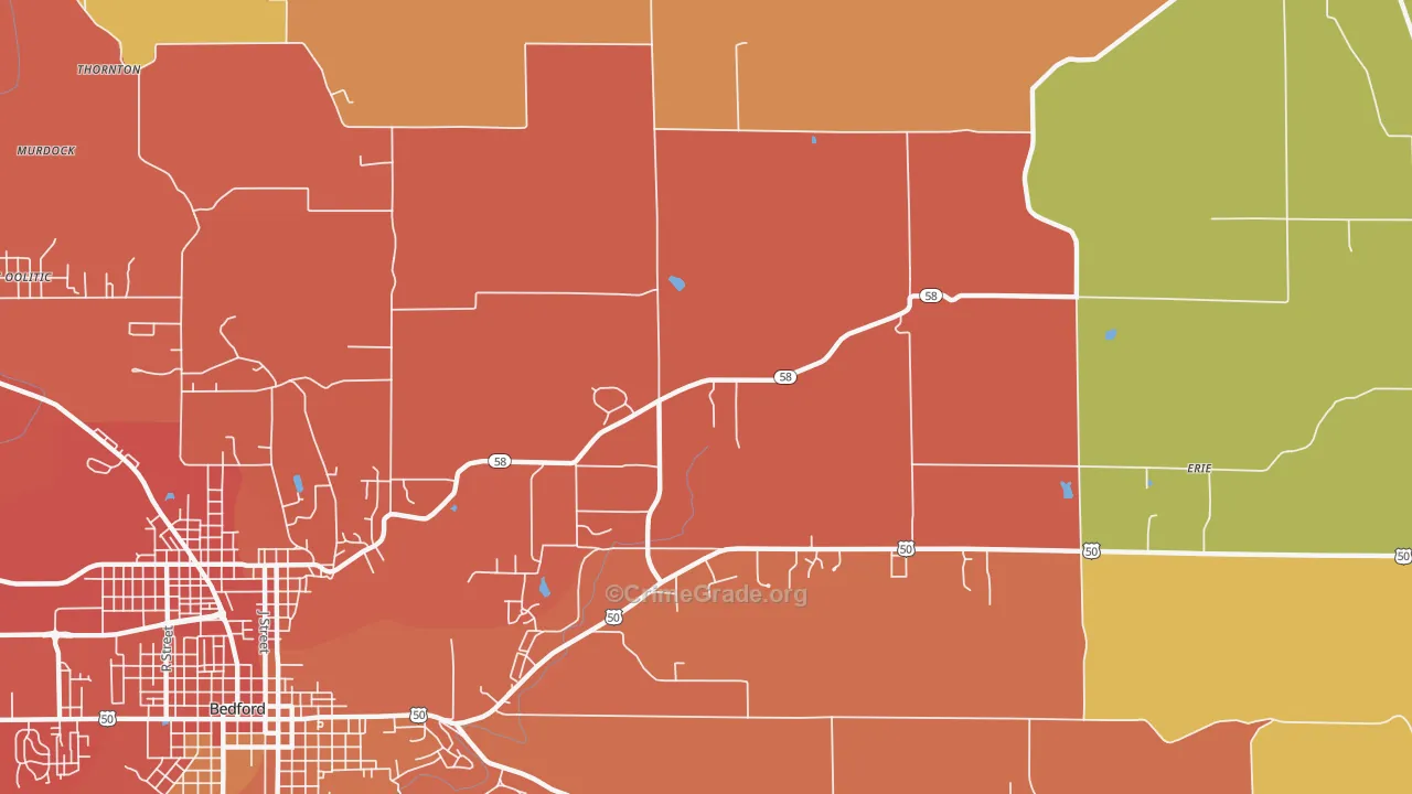 Shawswick, IN Map of Vandalism Rates