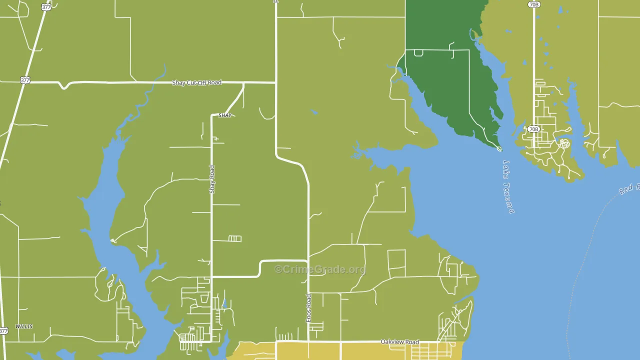 Shay, OK Map of Vandalism Rates
