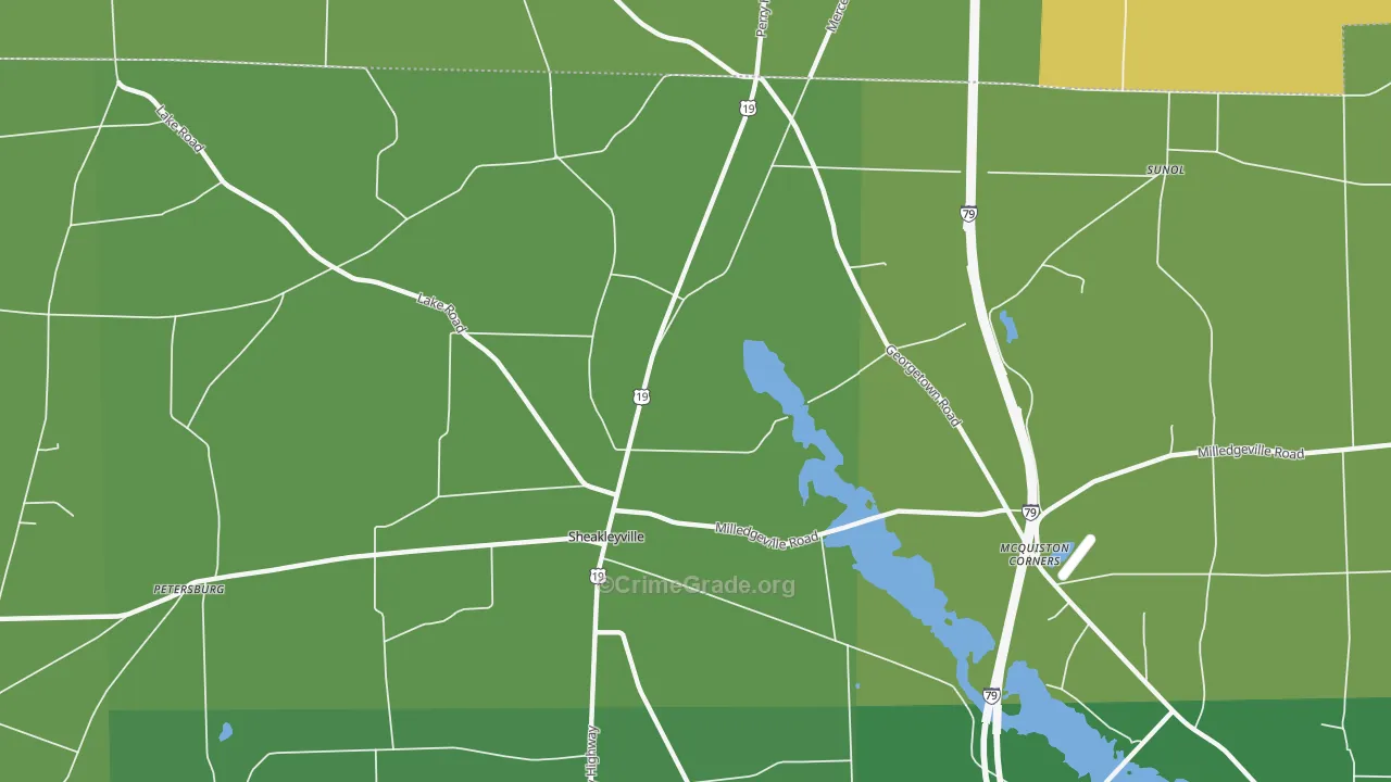 Sheakleyville, PA Map of Vandalism Rates