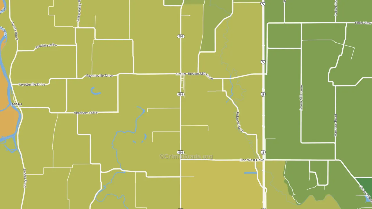 Shedd, OR Map of Vandalism Rates