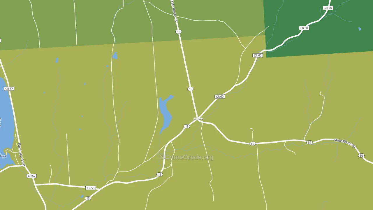 Sheds, NY Map of Vandalism Rates