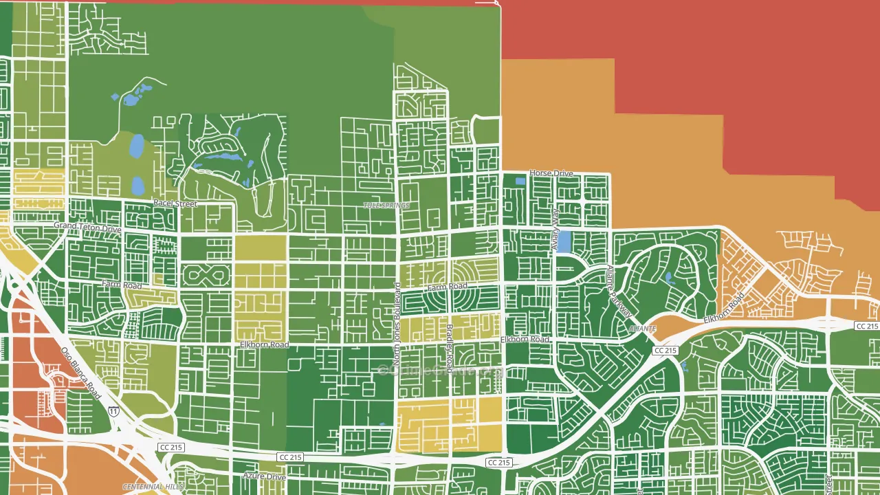 Sheep Mountain, Las Vegas, NV Map of Vandalism Rates