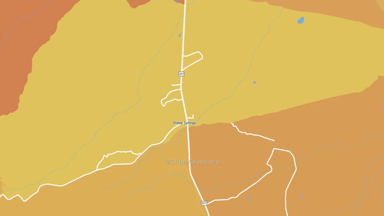 Sheep Springs, NM Map of Vandalism Rates