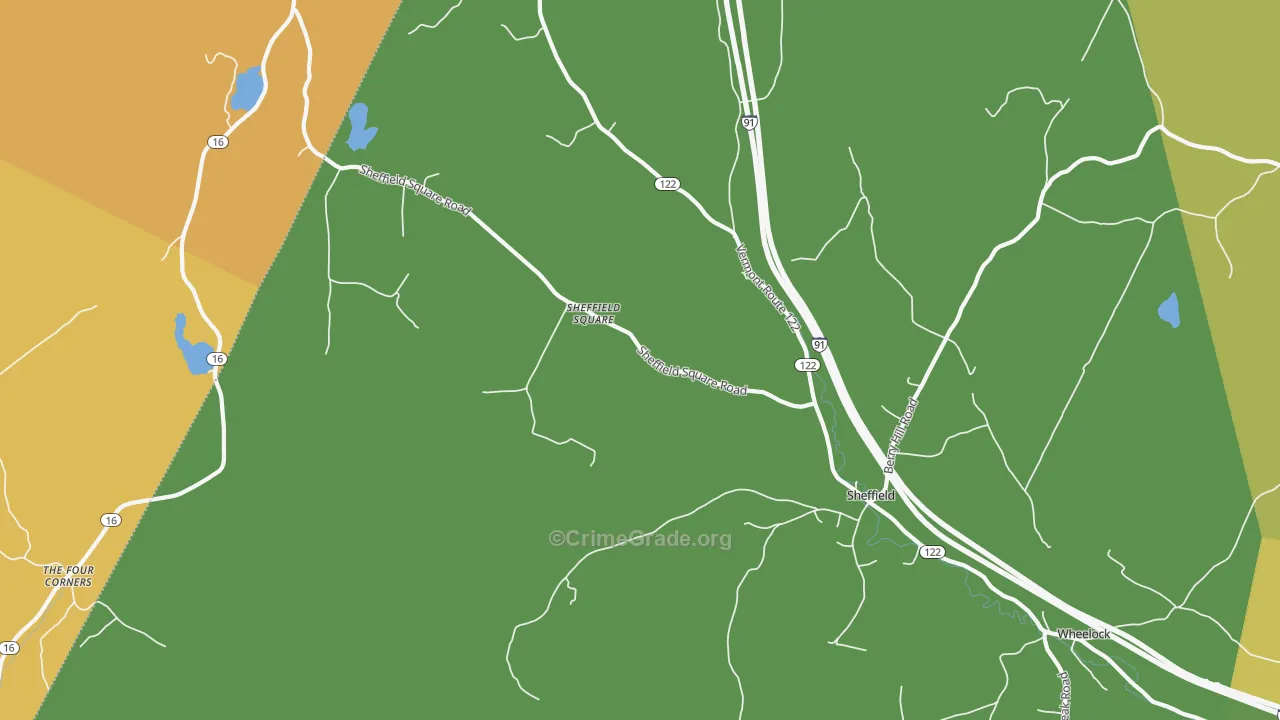 Sheffield Square, VT Map of Vandalism Rates