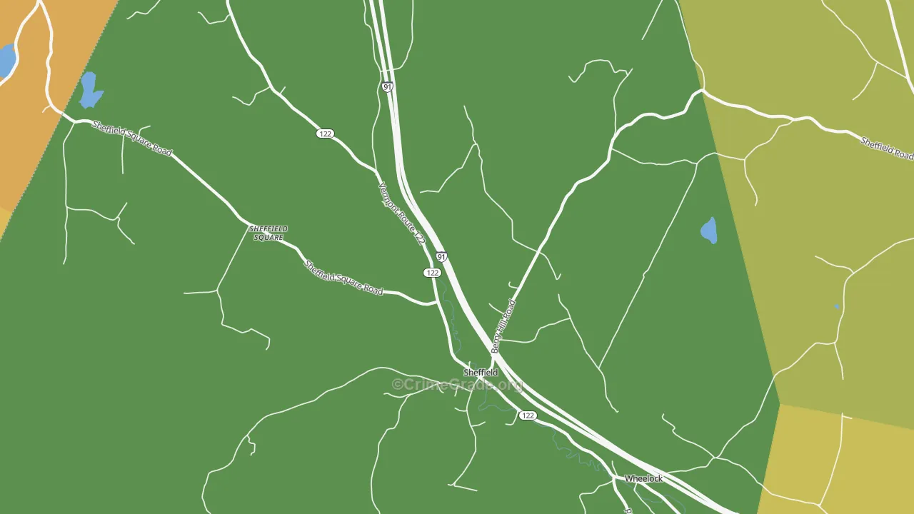 Sheffield, VT Map of Vandalism Rates