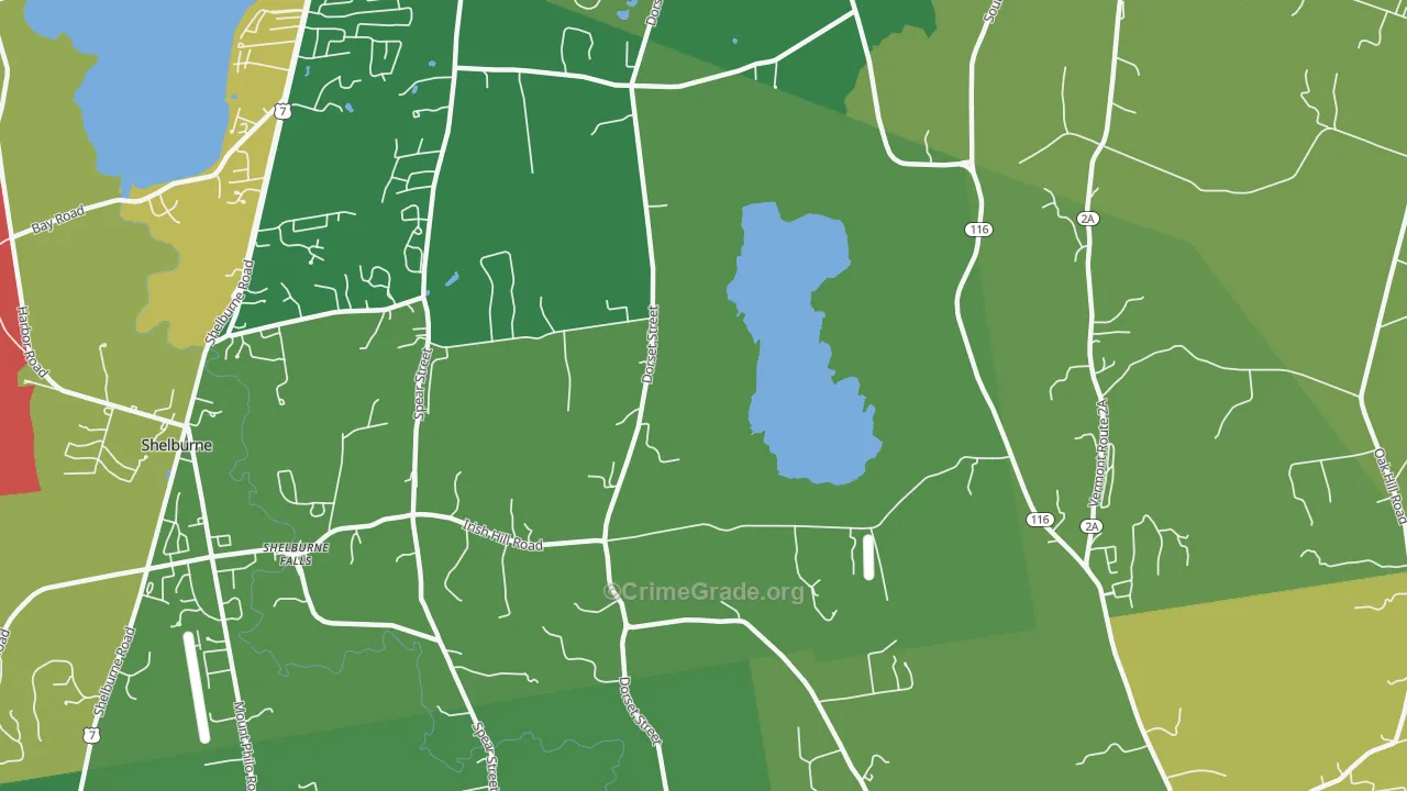 Shelburne Falls, VT Map of Vandalism Rates