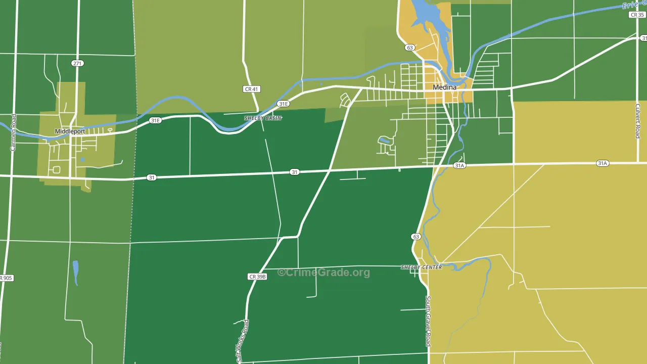 Shelby Basin, NY Map of Vandalism Rates