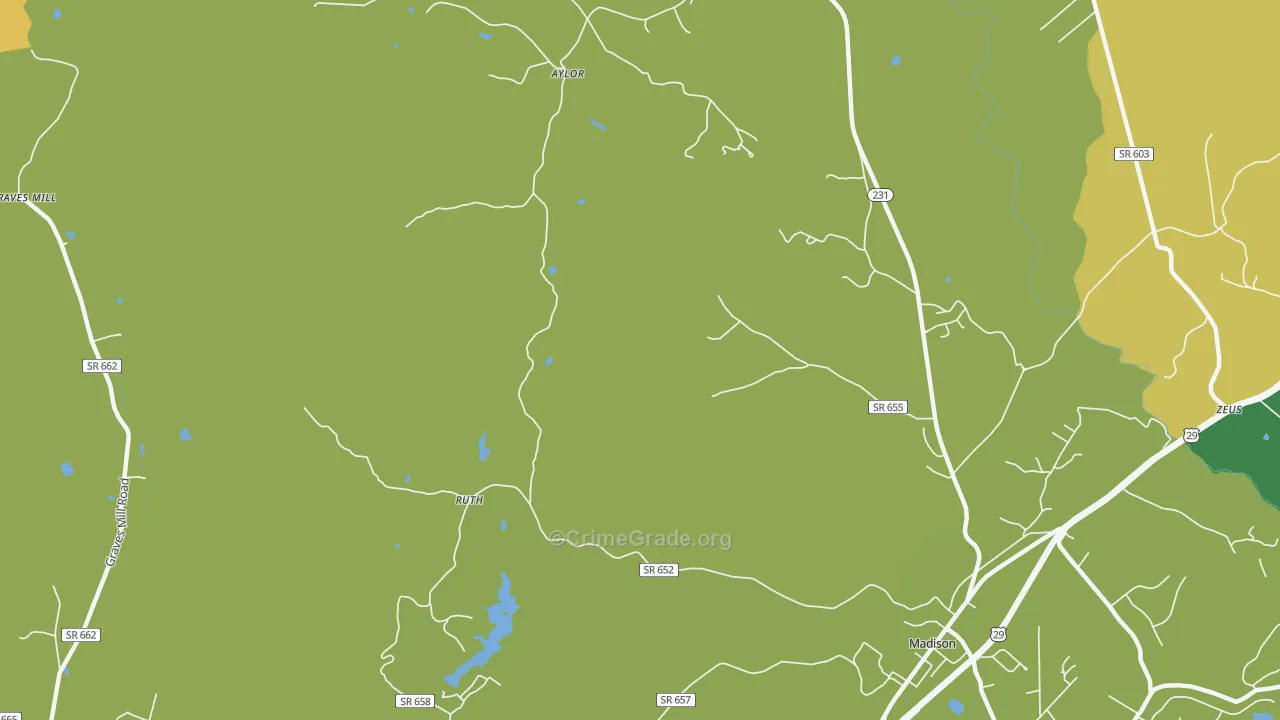 Shelby, VA Map of Vandalism Rates