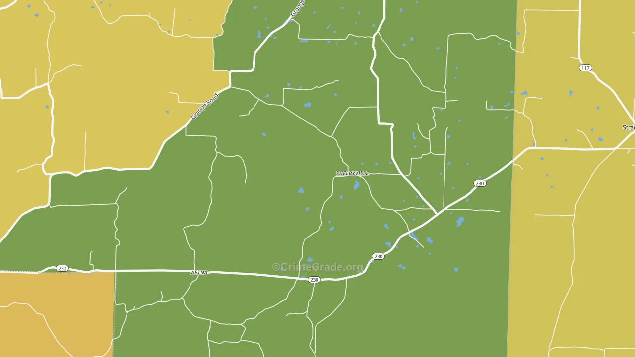 Shelbyville, AR Map of Vandalism Rates