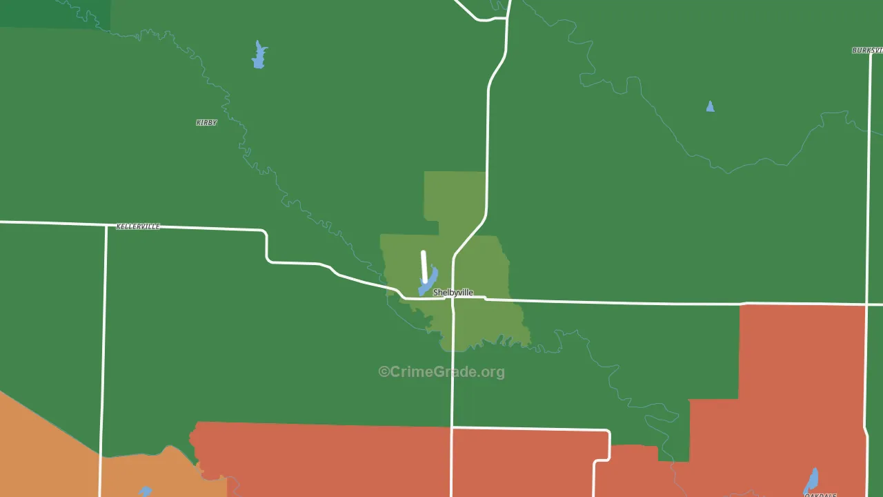 Shelbyville, MO Map of Vandalism Rates