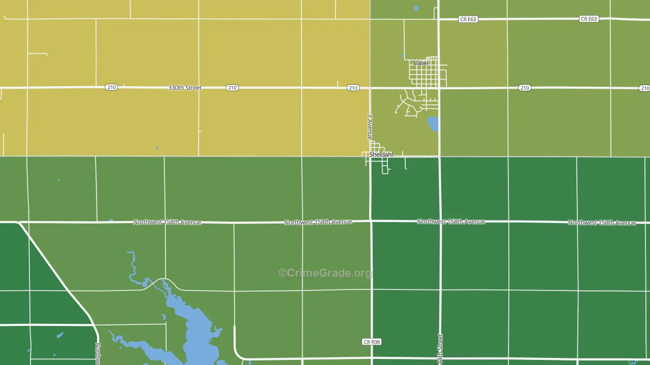Sheldahl, IA Map of Vandalism Rates