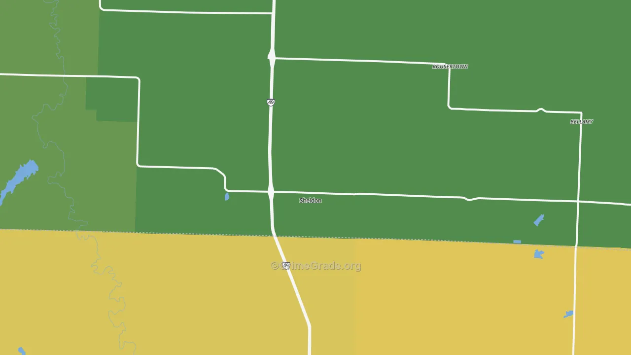 Sheldon, MO Map of Vandalism Rates