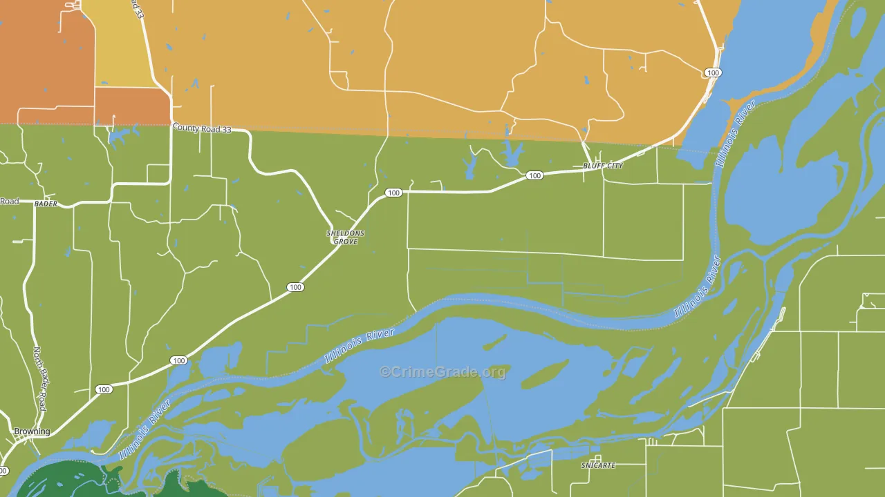 Sheldons Grove, IL Map of Vandalism Rates