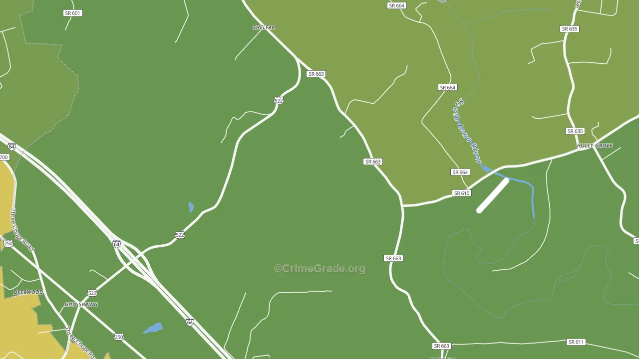 Shelfar, VA Map of Vandalism Rates