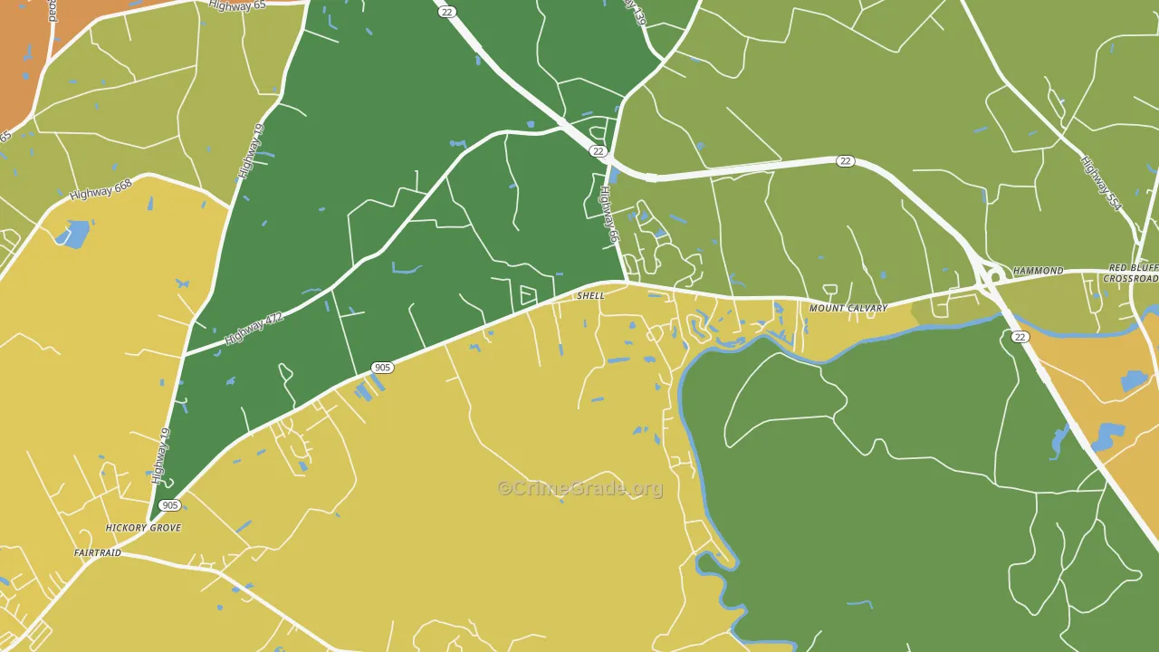 Shell, SC Map of Vandalism Rates