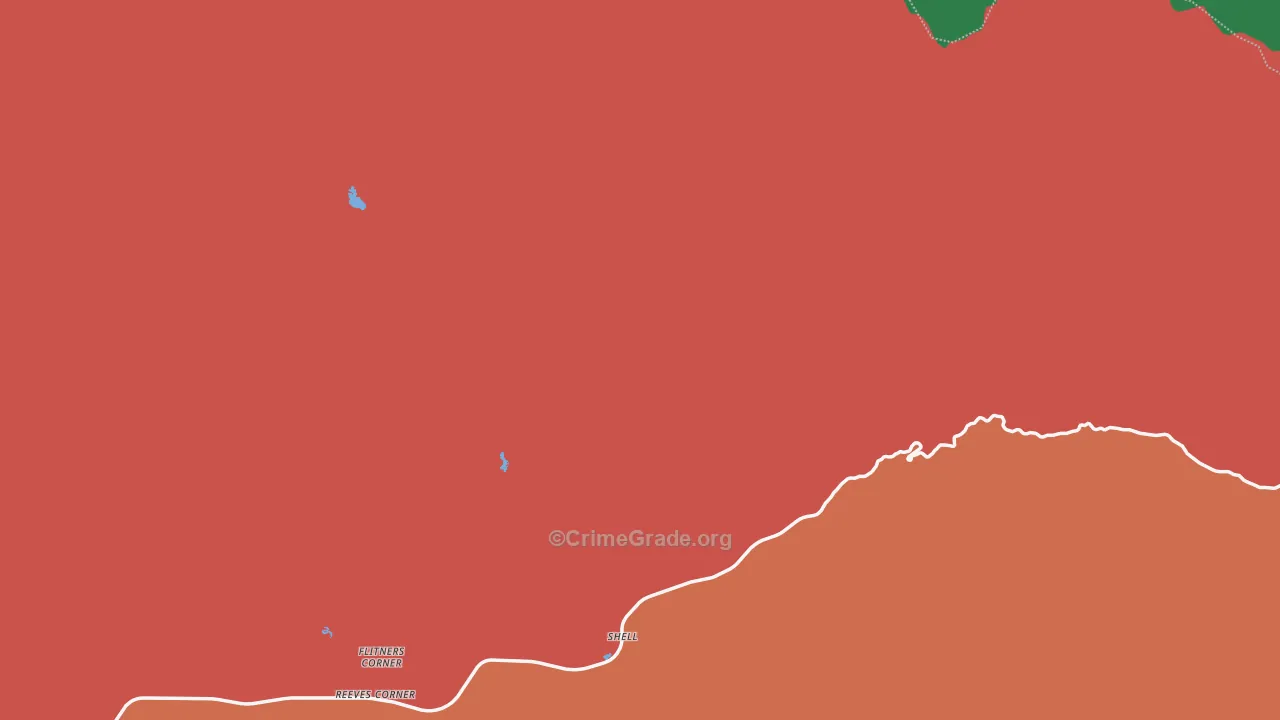 Shell, WY Map of Vandalism Rates