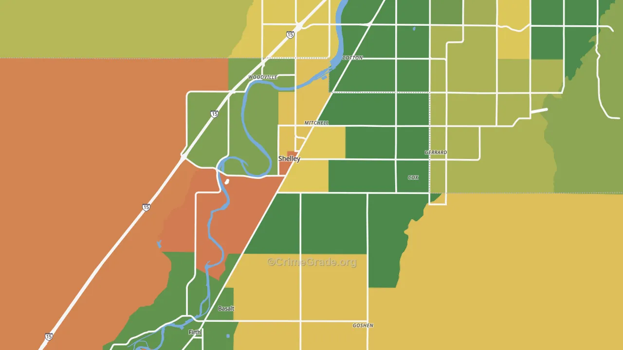 Shelley, ID Map of Vandalism Rates