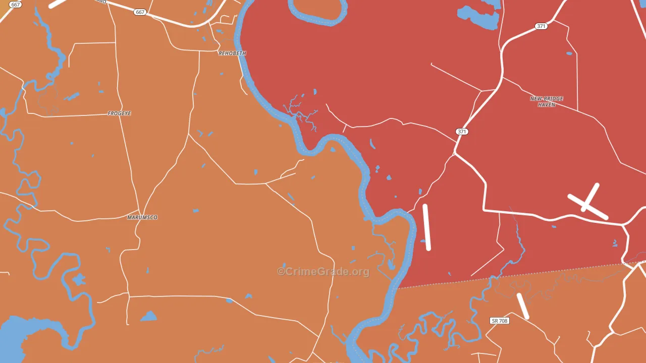Shelltown, MD Map of Vandalism Rates