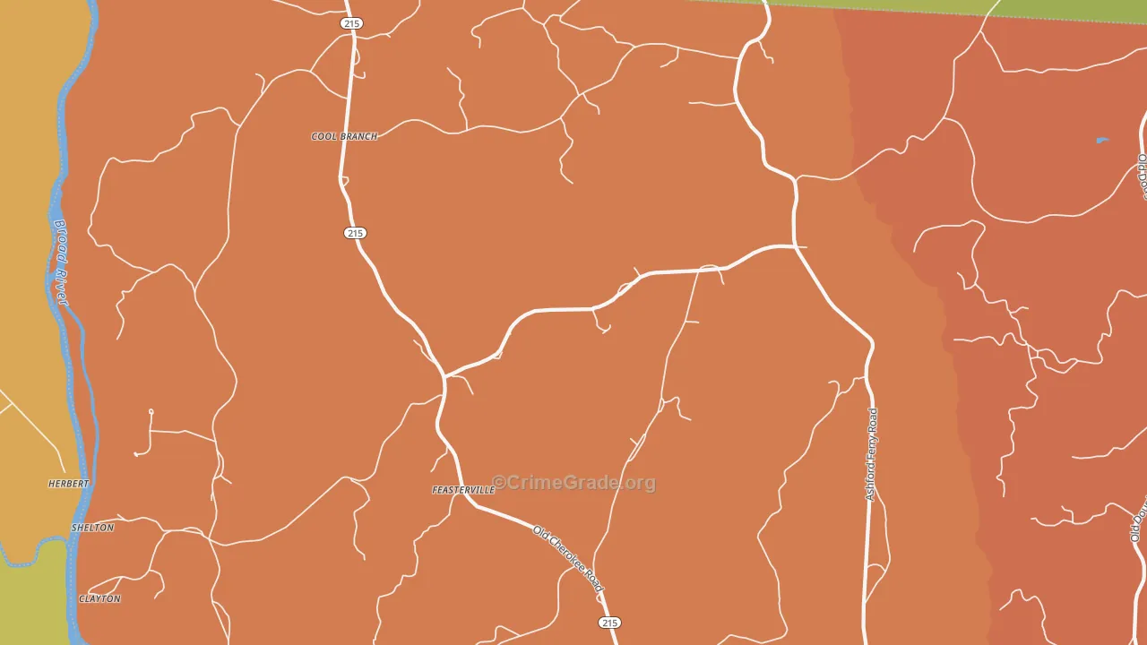 Shelton, SC Map of Vandalism Rates