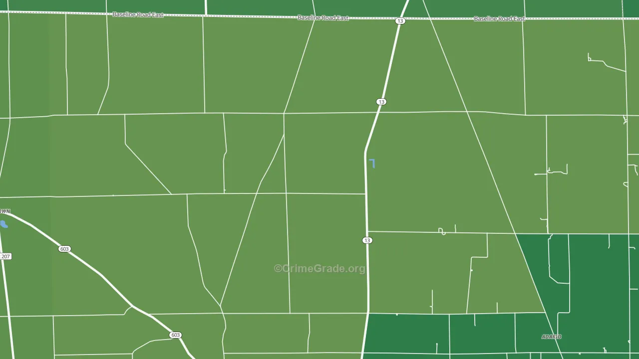 Shenandoah, OH Map of Vandalism Rates