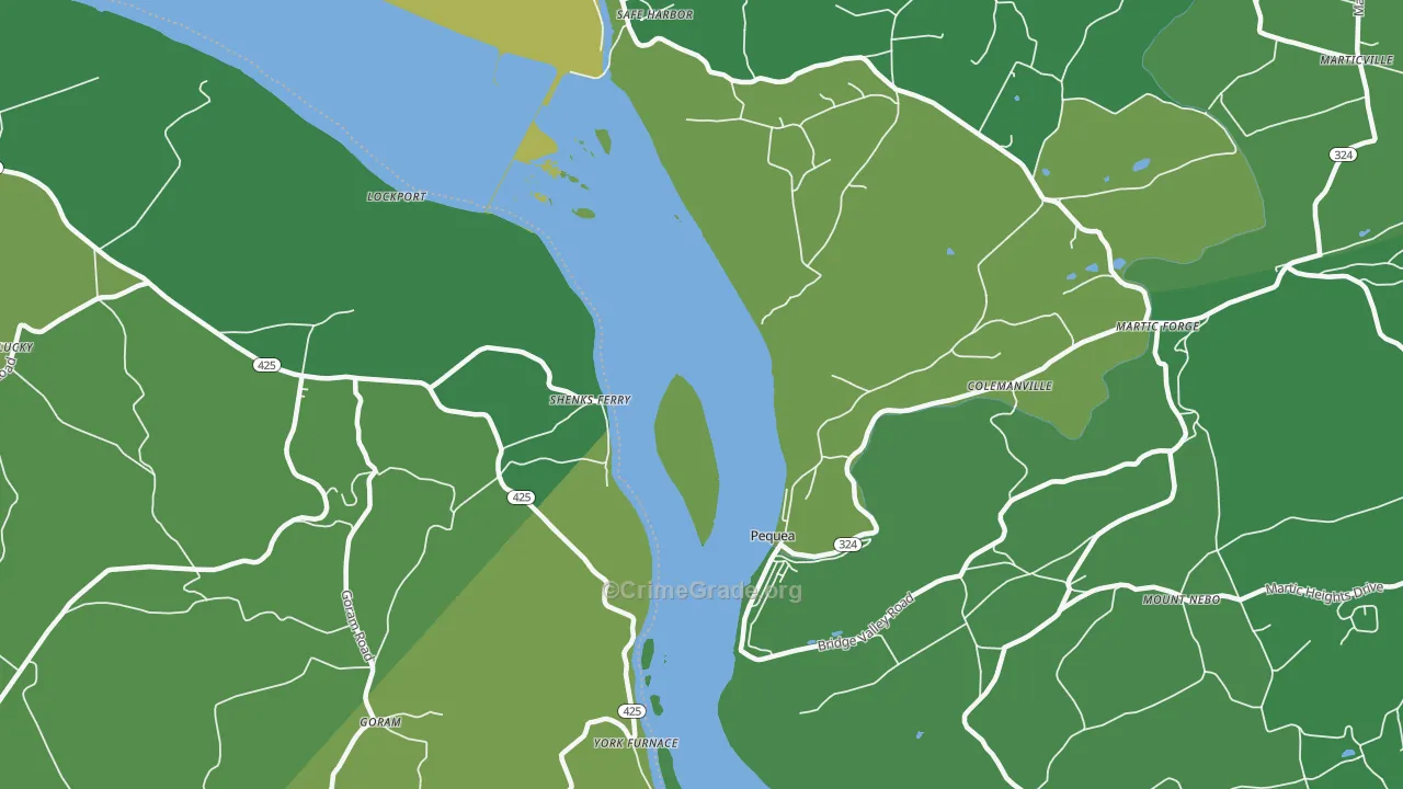 Shenks Ferry, PA Map of Vandalism Rates