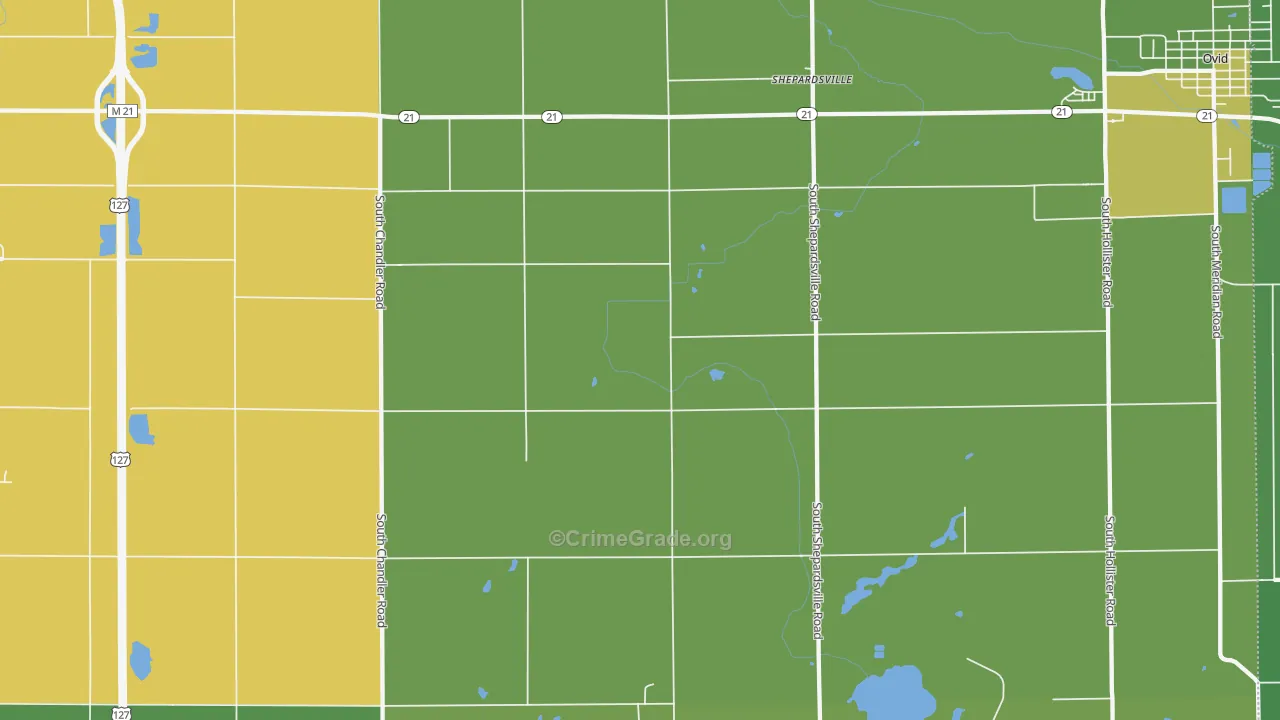 Shepardsville, MI Map of Vandalism Rates