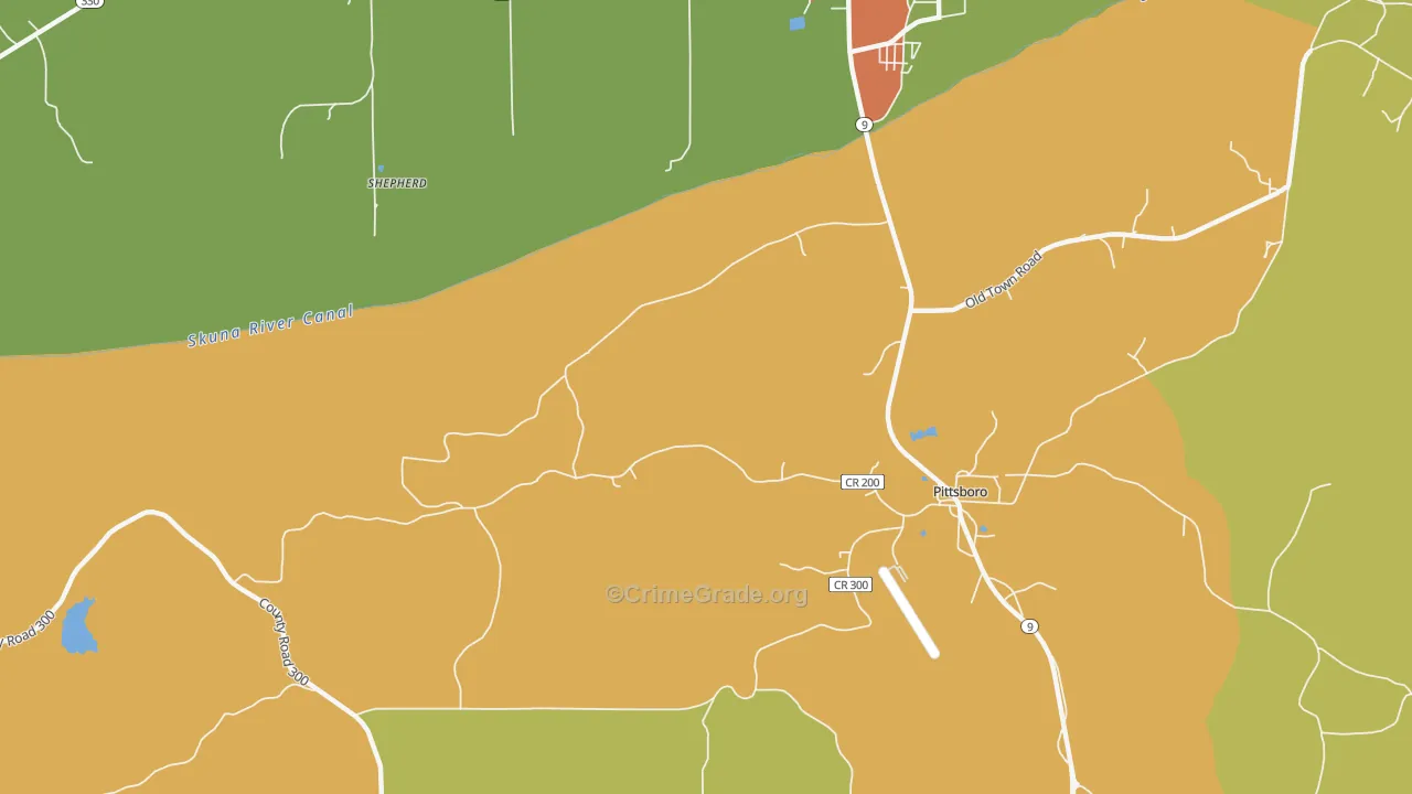 Shepherd, MS Map of Vandalism Rates