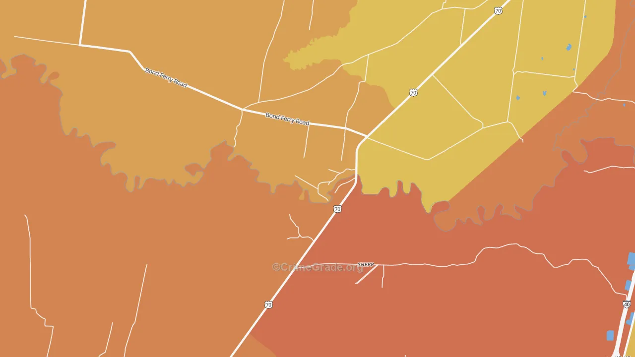 Shepp, TN Map of Vandalism Rates