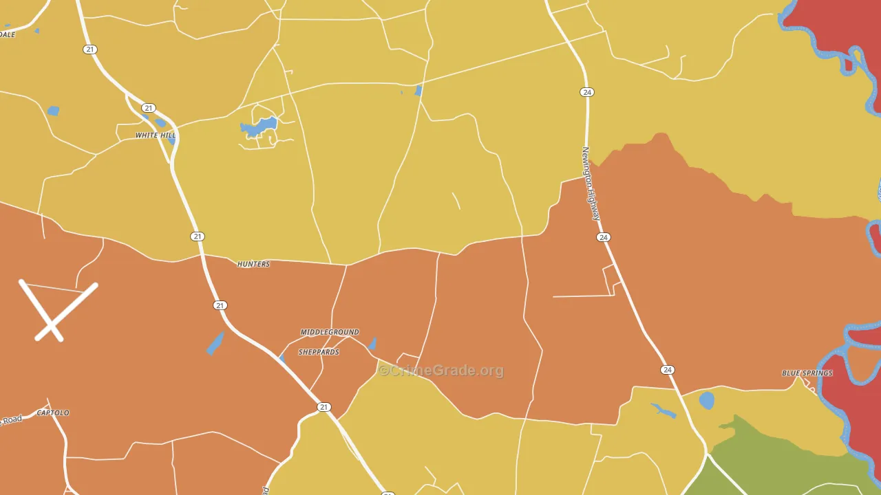 Sheppards, GA Map of Vandalism Rates