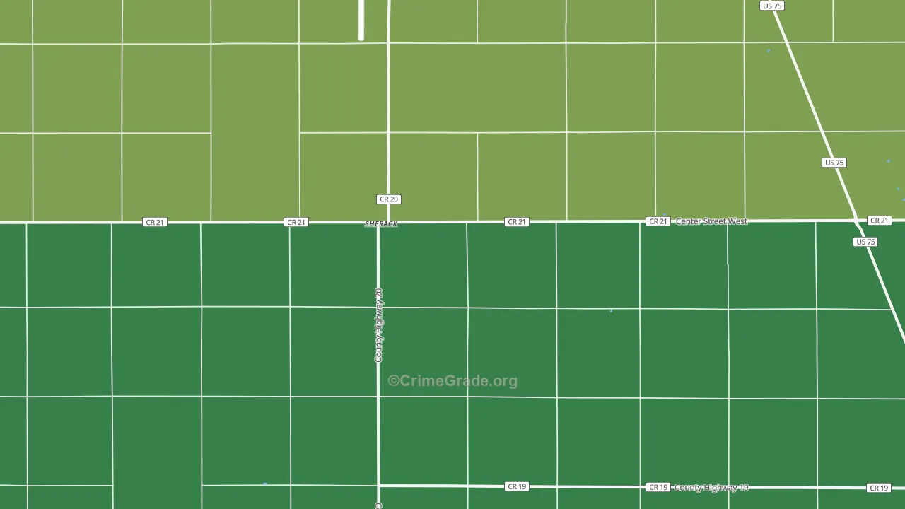 Sherack, MN Map of Vandalism Rates