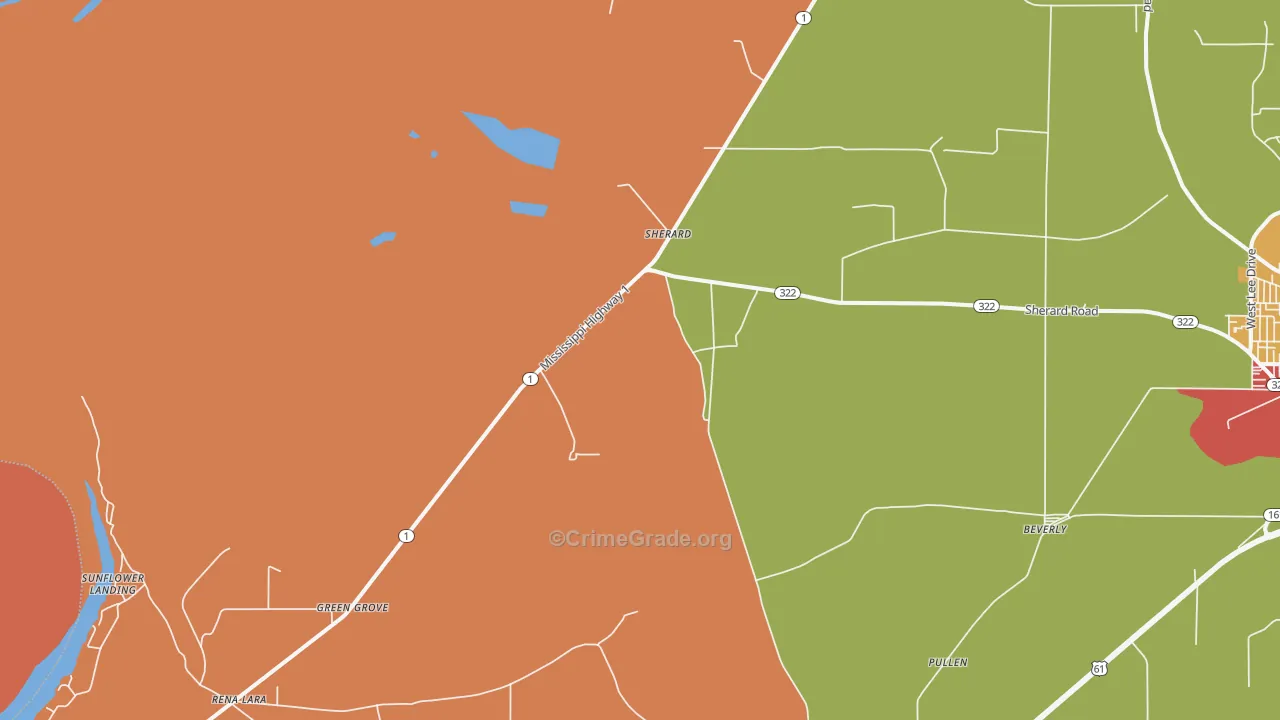 Sherard, MS Map of Vandalism Rates