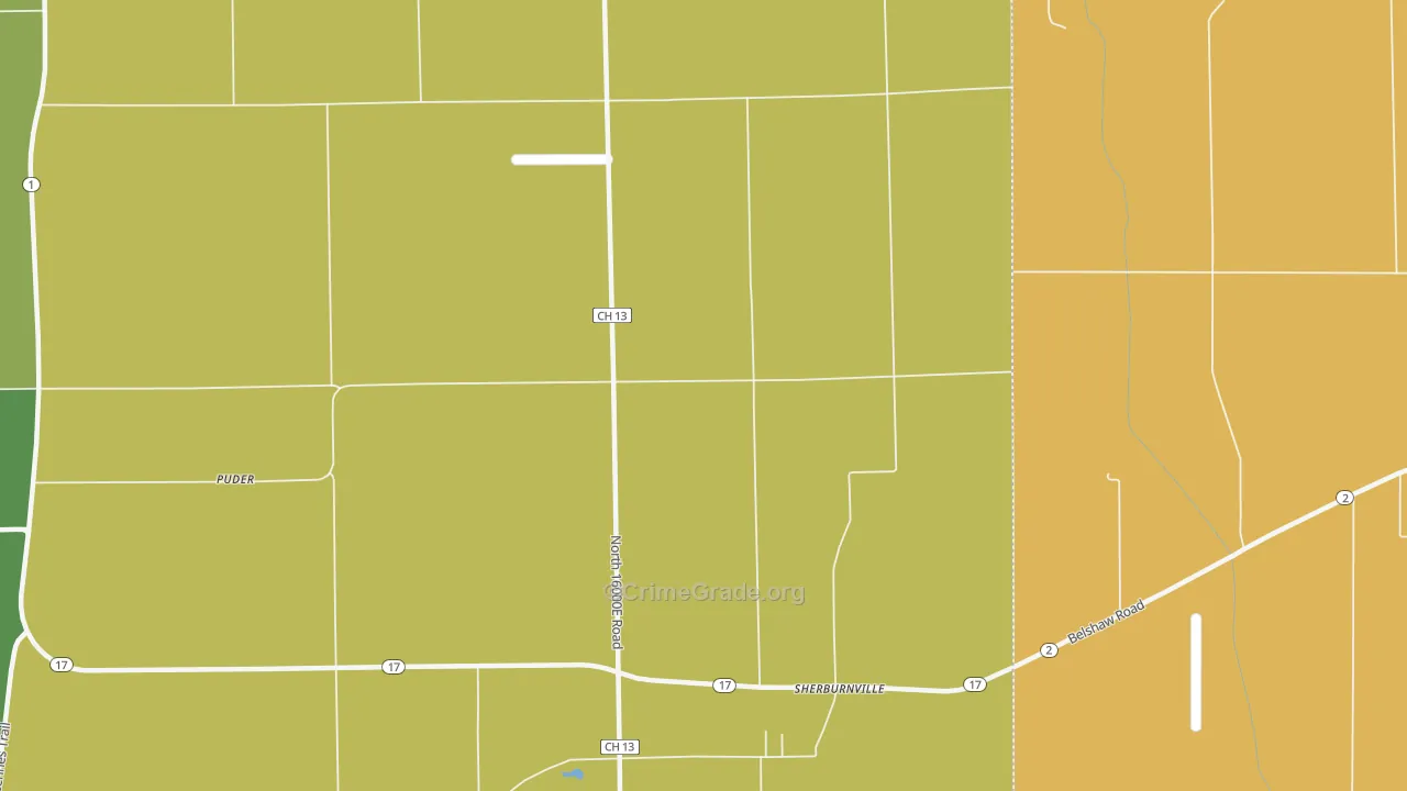 Sherburnville, IL Map of Vandalism Rates