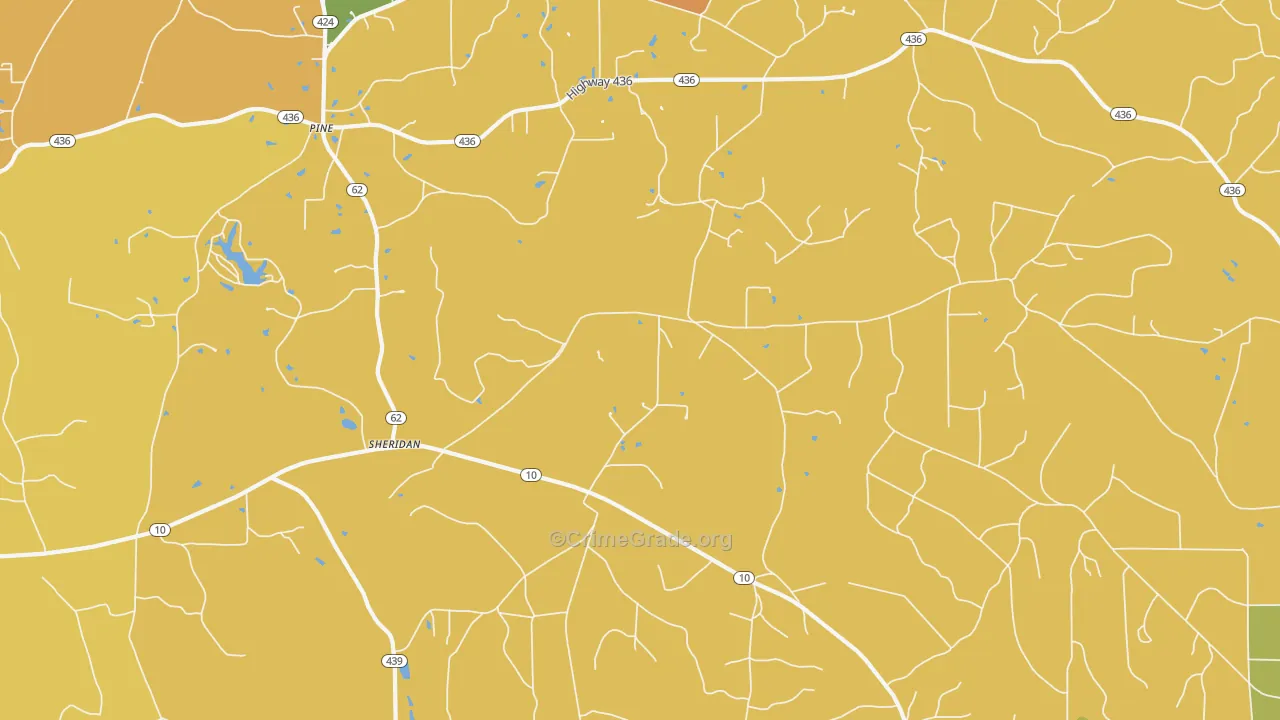 Sheridan, LA Map of Vandalism Rates