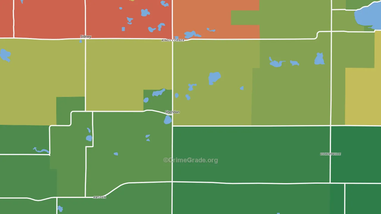 Sheridan, MI Map of Vandalism Rates