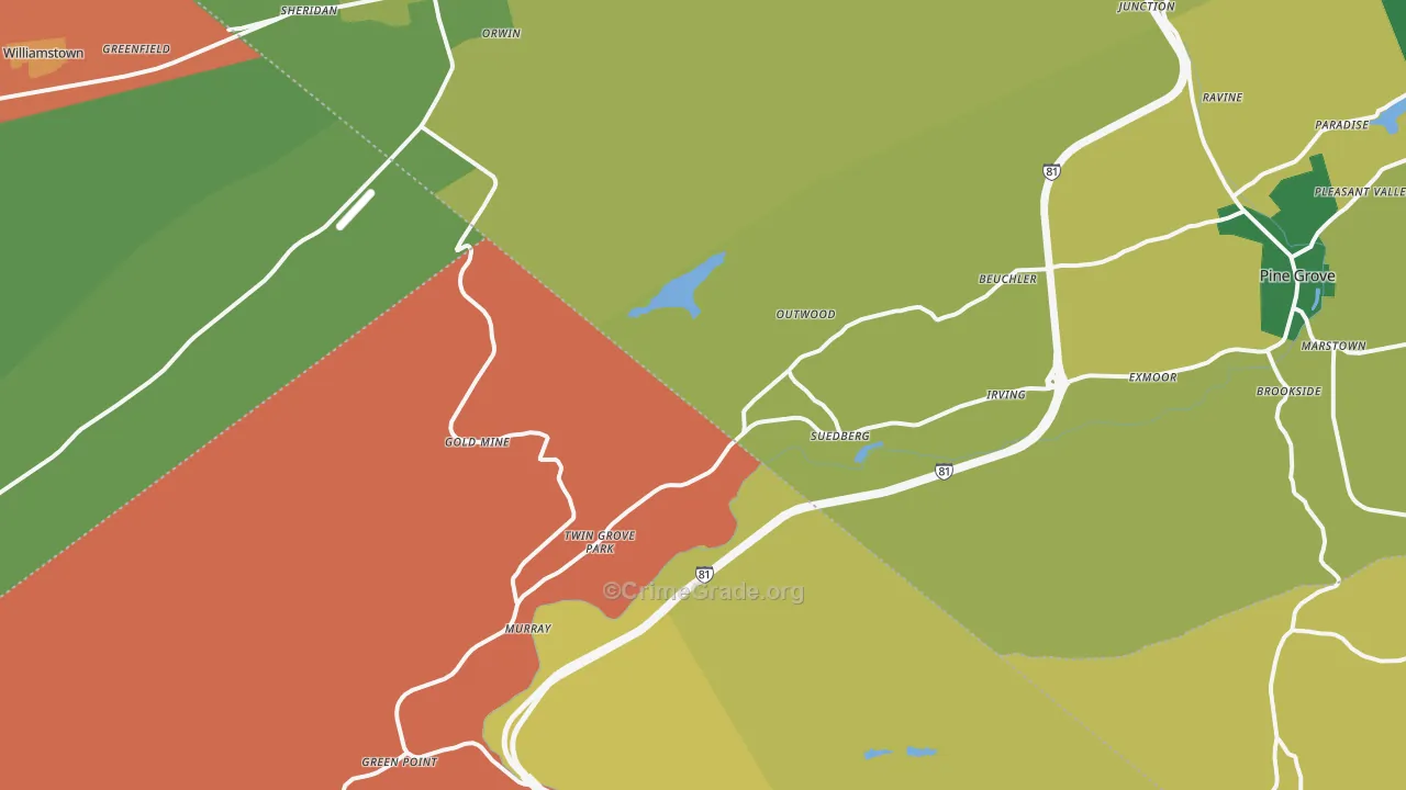 Sheridan, PA Map of Vandalism Rates