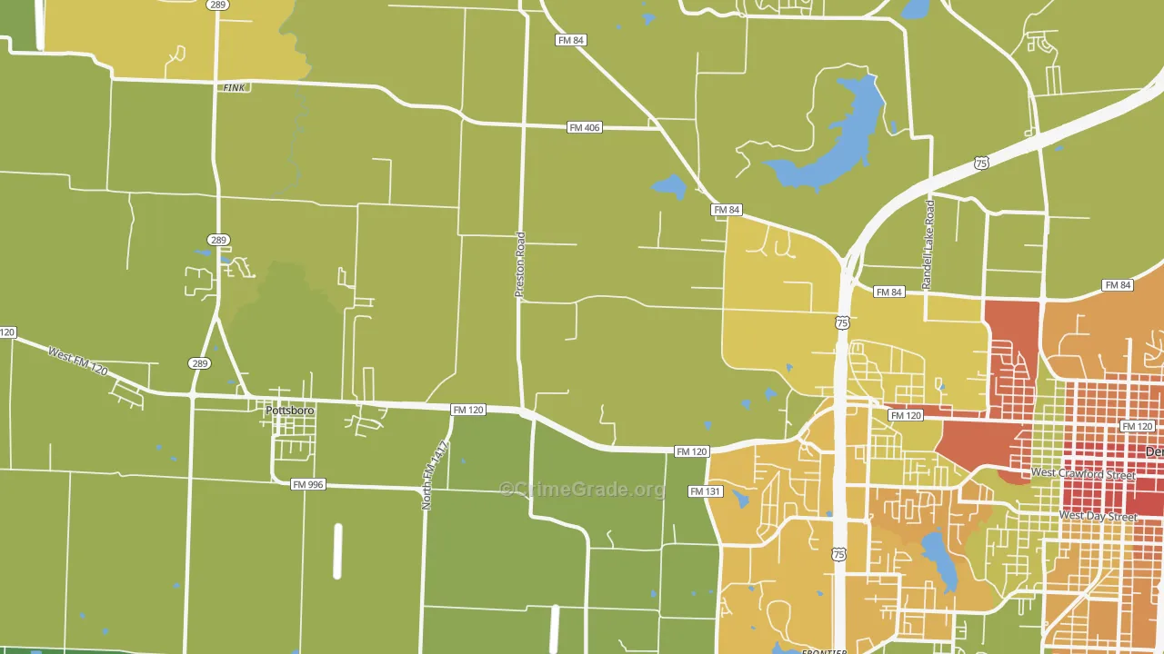 Sherman Junction, TX Map of Vandalism Rates