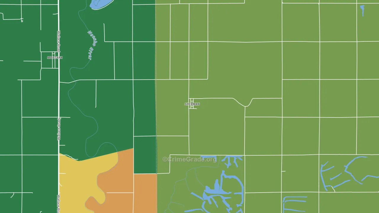 Sherman, KS Map of Vandalism Rates