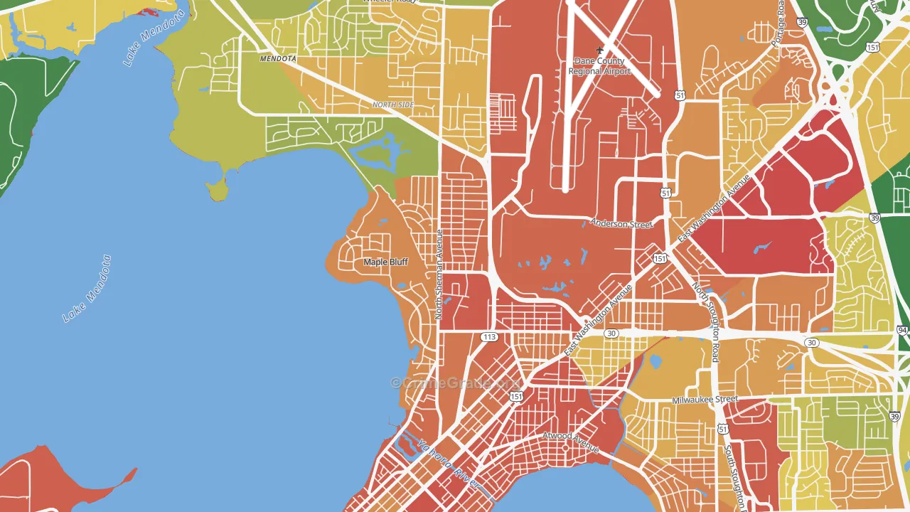 Sherman, Madison, WI Map of Vandalism Rates