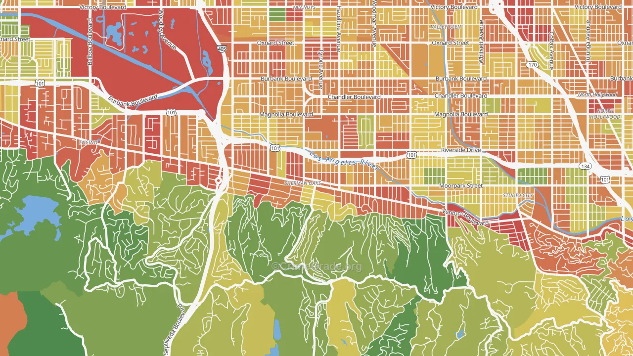Sherman Oaks, CA Map of Vandalism Rates