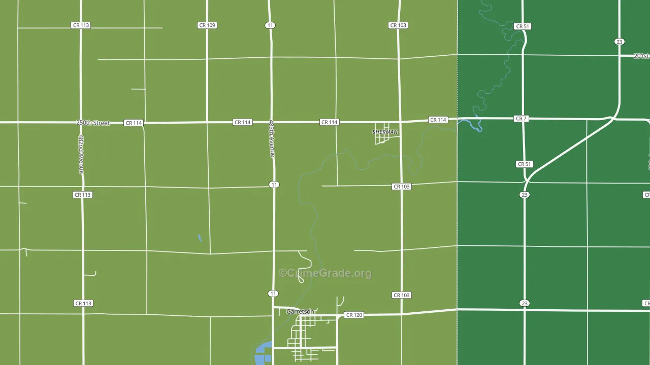 Sherman, SD Map of Vandalism Rates